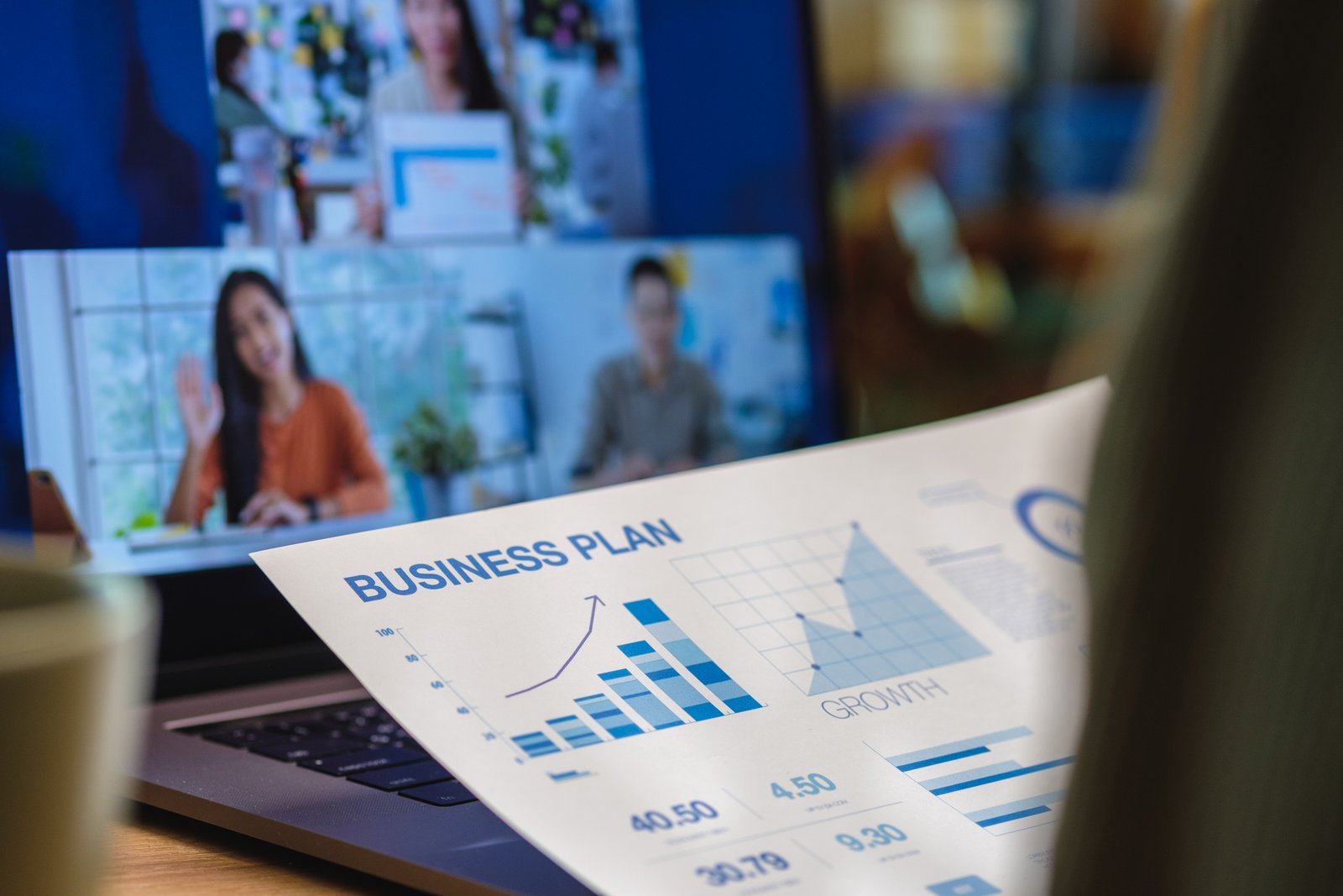 Business analytics dashboard with graphs